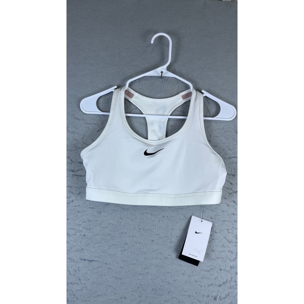 Nike Swoosh Sports Bra Womens M White New Dri-FIT Racerback DX6821-100